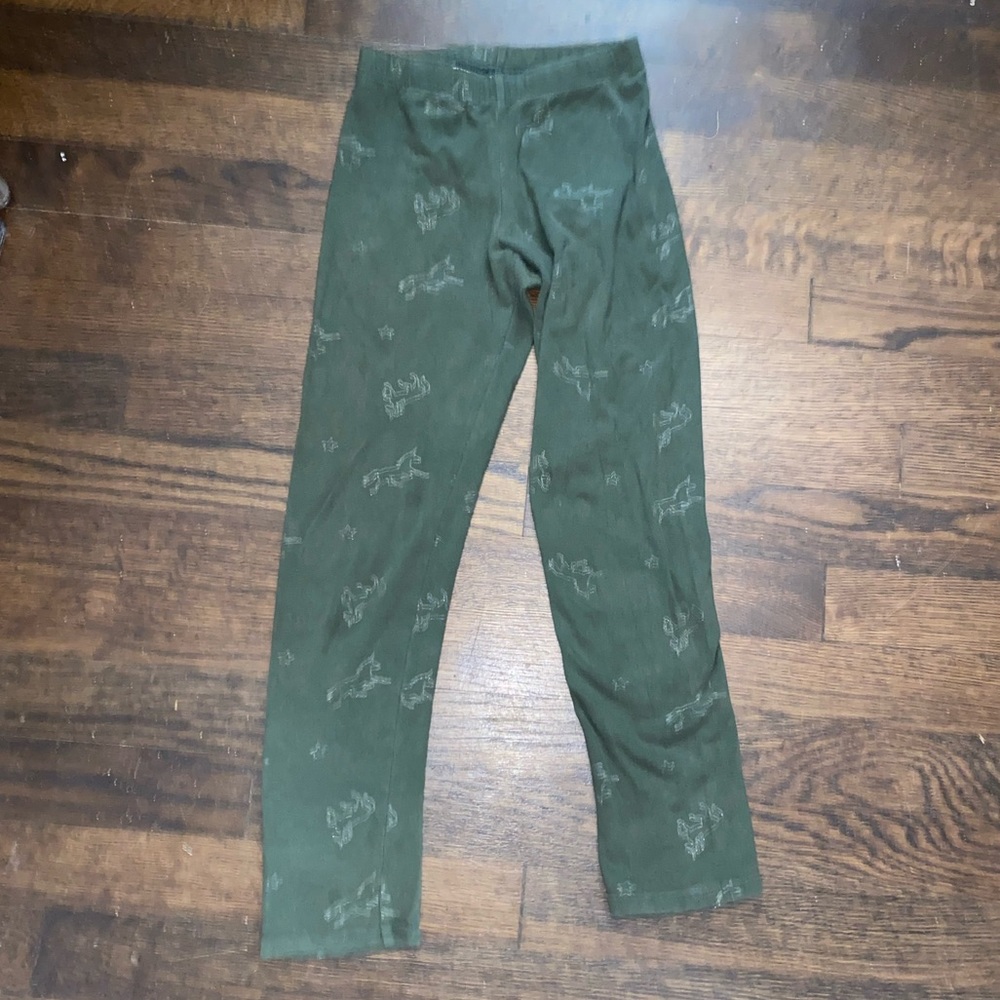 Green and gold girl’s leggings